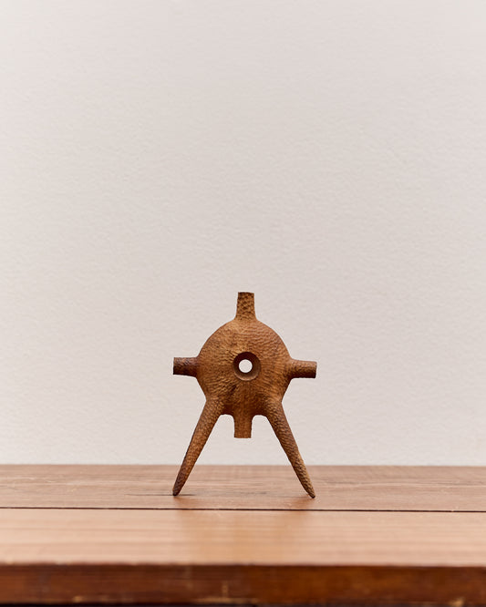 Aleph Geddis Wood Sculpture, Littles Round Portal Buddy #49