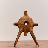 Aleph Geddis Wood Sculpture, Littles Round Portal Buddy #49