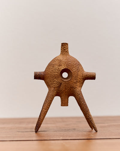 Aleph Geddis Wood Sculpture, Littles Round Portal Buddy #49