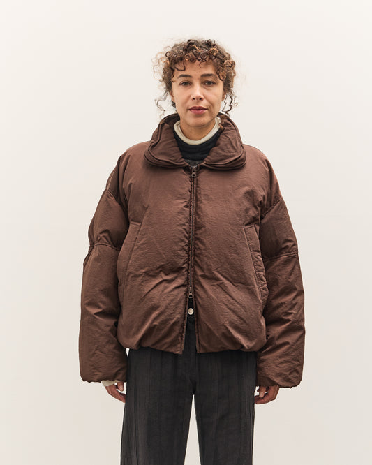 Anggae Wired Collar Puffer, Brown