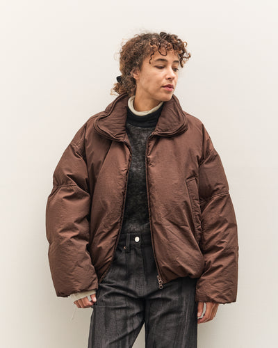 Anggae Wired Collar Puffer, Brown