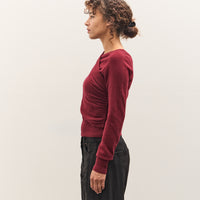 Anggae Eyelet Knit Cross Layered Pullover, Magenta
