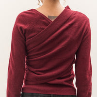 Anggae Eyelet Knit Cross Layered Pullover, Magenta