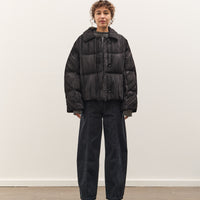 Anggae Jacquard Single Button Puffer, Navy