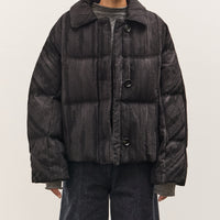 Anggae Jacquard Single Button Puffer, Navy