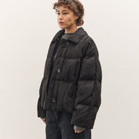 Anggae Jacquard Single Button Puffer, Navy