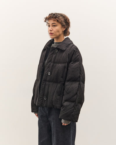 Anggae Jacquard Single Button Puffer, Navy