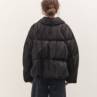 Anggae Jacquard Single Button Puffer, Navy