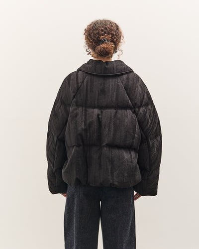 Anggae Jacquard Single Button Puffer, Navy