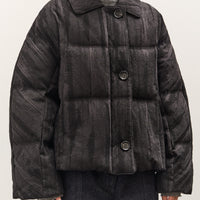 Anggae Jacquard Single Button Puffer, Navy