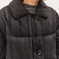 Anggae Jacquard Single Button Puffer, Navy