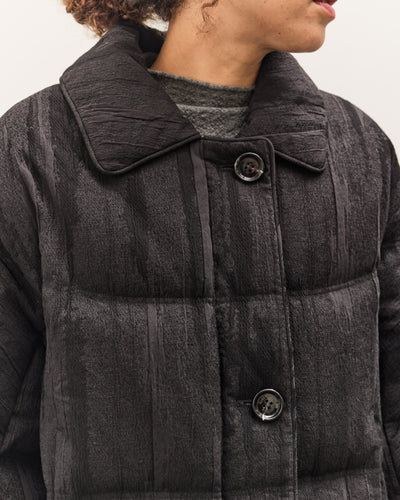 Anggae Jacquard Single Button Puffer, Navy