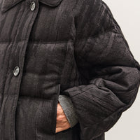 Anggae Jacquard Single Button Puffer, Navy