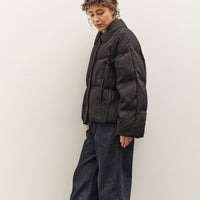 Anggae Jacquard Single Button Puffer, Navy