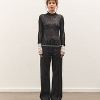 Anggae Layered Two-Tone Turtleneck, Black