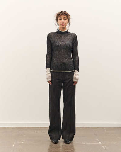 Anggae Layered Two-Tone Turtleneck, Black