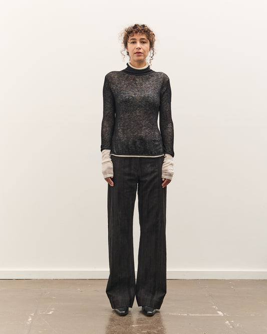 Anggae Layered Two-Tone Turtleneck, Black