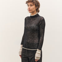 Anggae Layered Two-Tone Turtleneck, Black