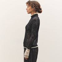 Anggae Layered Two-Tone Turtleneck, Black
