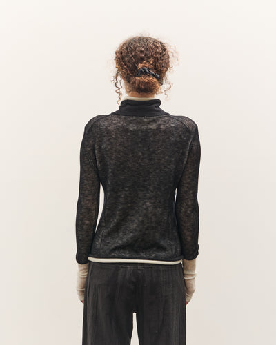 Anggae Layered Two-Tone Turtleneck, Black