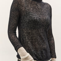 Anggae Layered Two-Tone Turtleneck, Black
