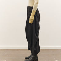 Anggae Asymmetrical Shirring Skirt, Black