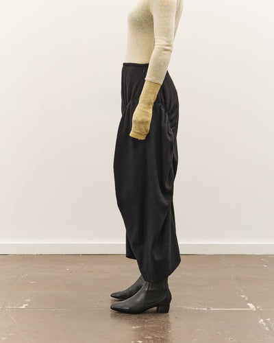 Anggae Asymmetrical Shirring Skirt, Black