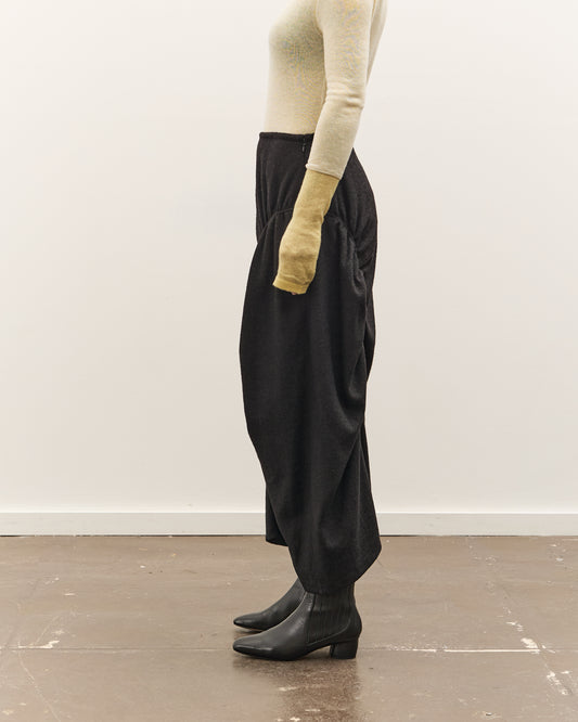 Anggae Asymmetrical Shirring Skirt, Black