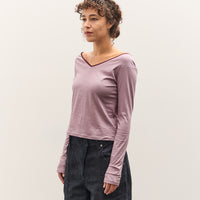 Anggae Contrast Scoop Neck T-Shirt, Pink