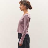 Anggae Contrast Scoop Neck T-Shirt, Pink