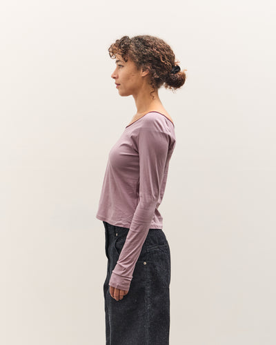 Anggae Contrast Scoop Neck T-Shirt, Pink