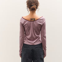 Anggae Contrast Scoop Neck T-Shirt, Pink