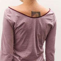 Anggae Contrast Scoop Neck T-Shirt, Pink