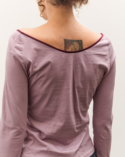 Anggae Contrast Scoop Neck T-Shirt, Pink