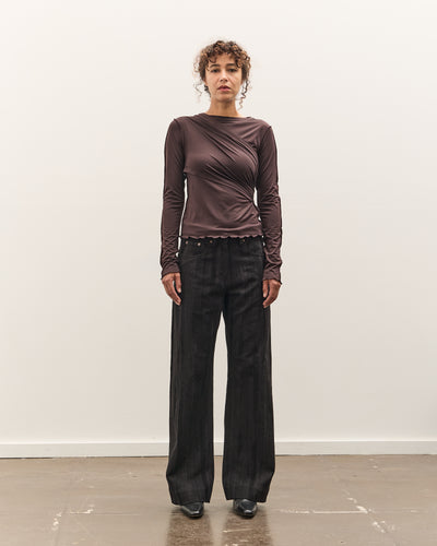 Anggae Cross Layered T-Shirt, Brown