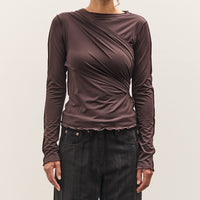 Anggae Cross Layered T-Shirt, Brown