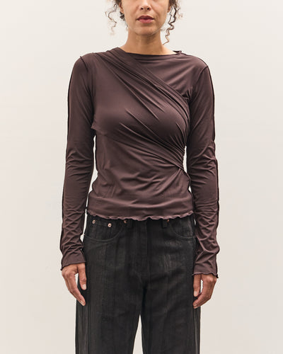 Anggae Cross Layered T-Shirt, Brown