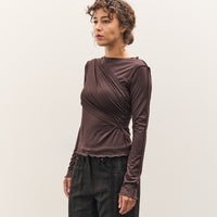 Anggae Cross Layered T-Shirt, Brown