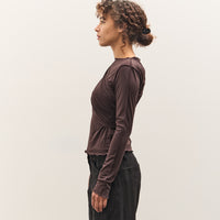 Anggae Cross Layered T-Shirt, Brown