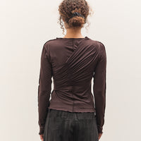 Anggae Cross Layered T-Shirt, Brown