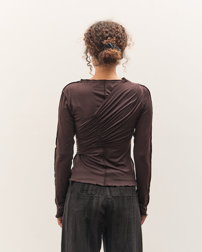 Anggae Cross Layered T-Shirt, Brown