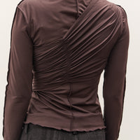 Anggae Cross Layered T-Shirt, Brown