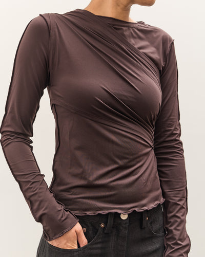 Anggae Cross Layered T-Shirt, Brown