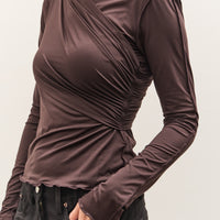 Anggae Cross Layered T-Shirt, Brown