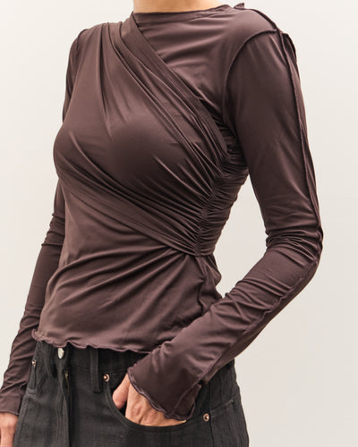 Anggae Cross Layered T-Shirt, Brown