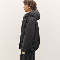 Anggae Hooded Button Puffer, Black