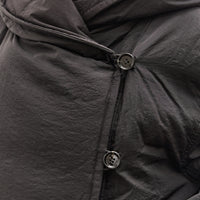 Anggae Hooded Button Puffer, Black