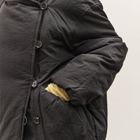 Anggae Hooded Button Puffer, Black