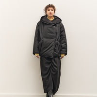 Anggae Hooded Button Puffer, Black