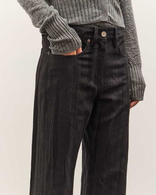 Anggae Jacquard Wide Pants, Navy